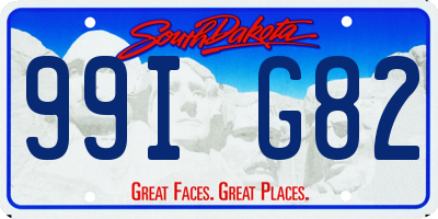 SD license plate 99IG82