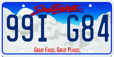 SD license plate 99IG84