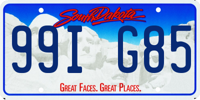SD license plate 99IG85