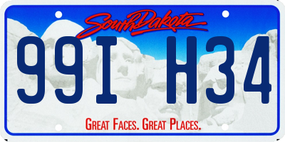 SD license plate 99IH34