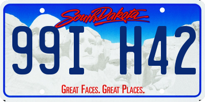 SD license plate 99IH42