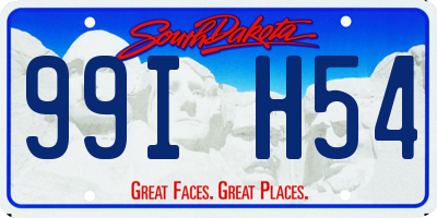 SD license plate 99IH54