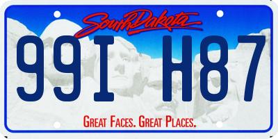 SD license plate 99IH87