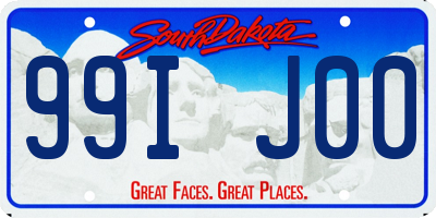 SD license plate 99IJ00