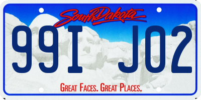 SD license plate 99IJ02