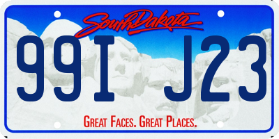 SD license plate 99IJ23