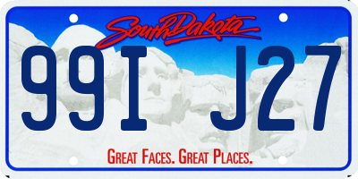 SD license plate 99IJ27