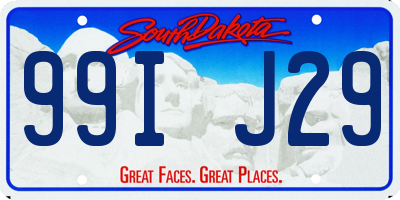 SD license plate 99IJ29