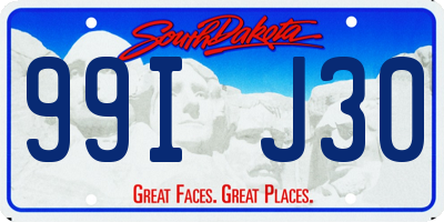 SD license plate 99IJ30