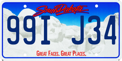 SD license plate 99IJ34