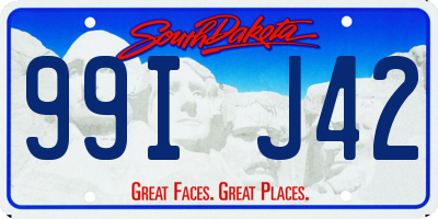 SD license plate 99IJ42