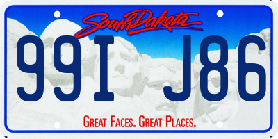 SD license plate 99IJ86