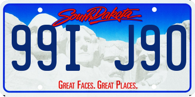 SD license plate 99IJ90