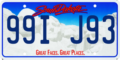 SD license plate 99IJ93