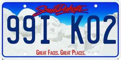 SD license plate 99IK02