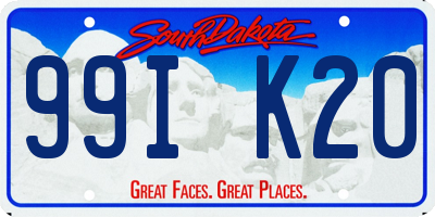 SD license plate 99IK20