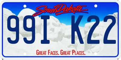 SD license plate 99IK22