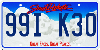SD license plate 99IK30
