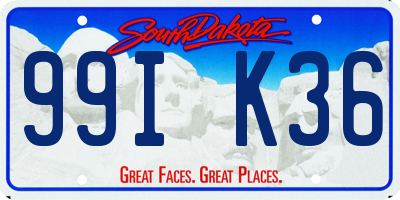 SD license plate 99IK36