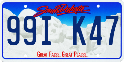 SD license plate 99IK47