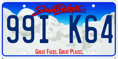 SD license plate 99IK64