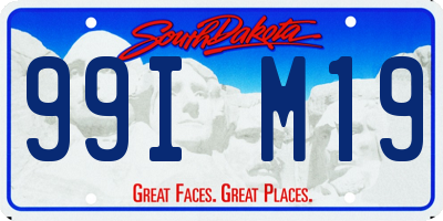 SD license plate 99IM19