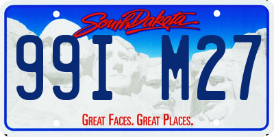 SD license plate 99IM27