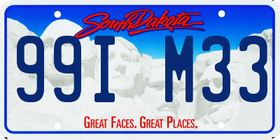 SD license plate 99IM33