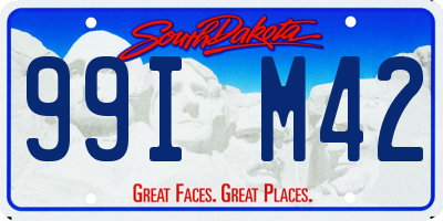 SD license plate 99IM42