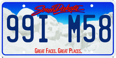 SD license plate 99IM58