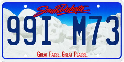 SD license plate 99IM73