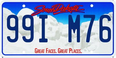 SD license plate 99IM76