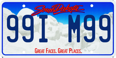 SD license plate 99IM99