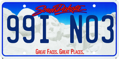 SD license plate 99IN03