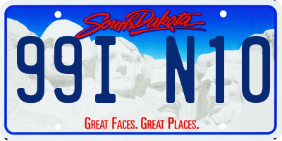 SD license plate 99IN10