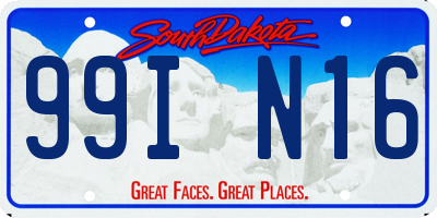 SD license plate 99IN16