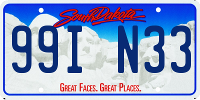 SD license plate 99IN33