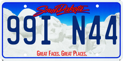 SD license plate 99IN44