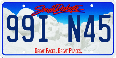 SD license plate 99IN45