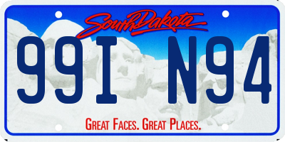 SD license plate 99IN94