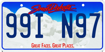 SD license plate 99IN97