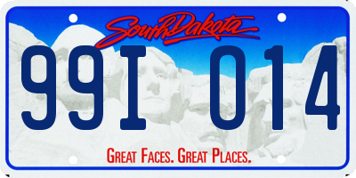 SD license plate 99IO14