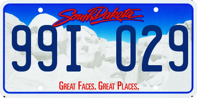 SD license plate 99IO29