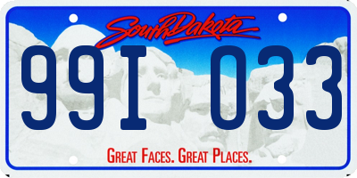 SD license plate 99IO33