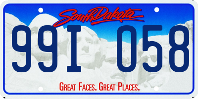 SD license plate 99IO58