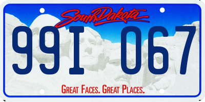 SD license plate 99IO67