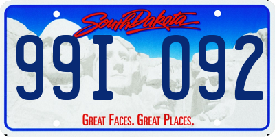 SD license plate 99IO92