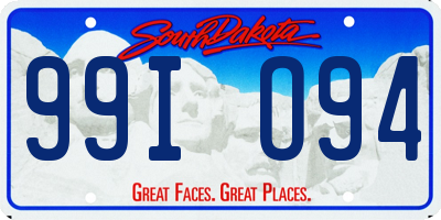 SD license plate 99IO94