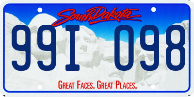 SD license plate 99IO98