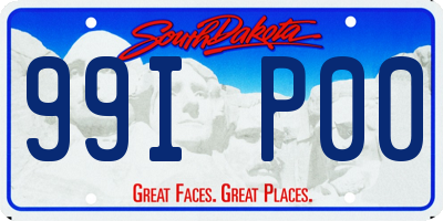 SD license plate 99IP00